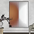 Simple Decorative Painting Vase Sofa 3d model