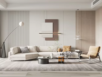 Modern sofa coffee table combination 3d model