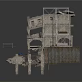 Industrial Construction Structure With Multi Level Steel Frames Platforms Concrete Supports And Storage Tanks