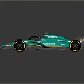 Teal Formula 1 Racing Car Streamlined Aerodynamic Design Cognizant Branding Large Wheels Rear Wing