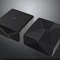 Two Blue Square Storage Boxes as Practical Household Items with Cross Straps Design