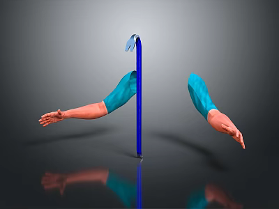 Professional Blue Metal Hardware Tool With Ergonomic Handle And Arm Like Design 3d model