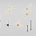 Modern Minimalist Wall Lamps With Geometric Cross Linear Design In Gold Black