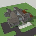 Modern Detached Villa In Snowy Forest Surroundings With Sloped Roof And Snow Covered Trees