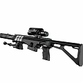 Two Black Sniper Rifles With Scopes And Tactical Accessories Showcase 3d model