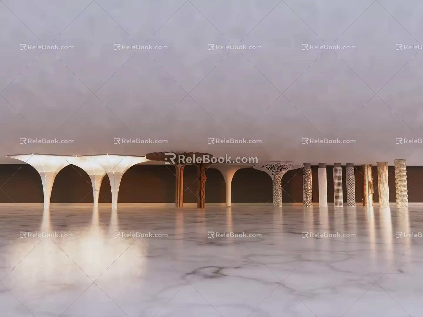 Cylindrical special-shaped column modeling decorative column 3d model
