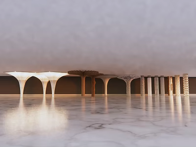Cylindrical special-shaped column modeling decorative column 3d model