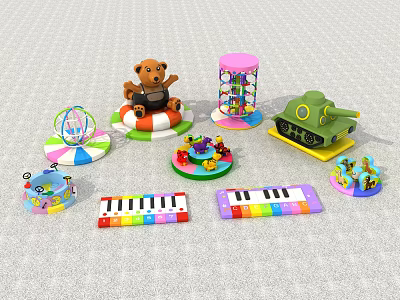 Modern amusement equipment children's playground electric equipment 3d model