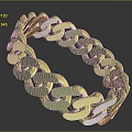 Shiny Golden Chain Link Bracelet With Stylish Design For Daily Accessory