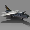 Vintage Military Fighter Jet With Open Cockpit Wing Emblem And Weapon Mounts