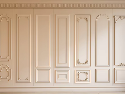Elegant Decorative Wall Paneling With Ornate Carved Details And Classic Design For Interior Walls 3d model
