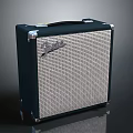 Black Fender Guitar Amplifier Featuring Grill Mesh Metal Corners And Handle