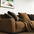 Modern three-seat sofa multiplayer sofa 3d model