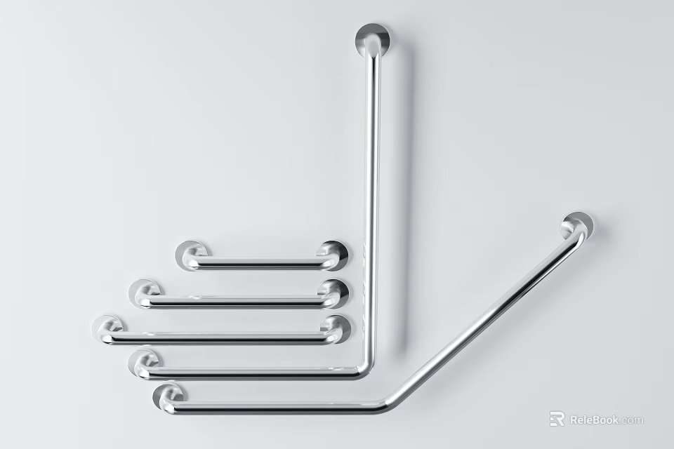 Stainless Steel Safety Grab Bars For Bathroom In Assorted Styles 3d model 