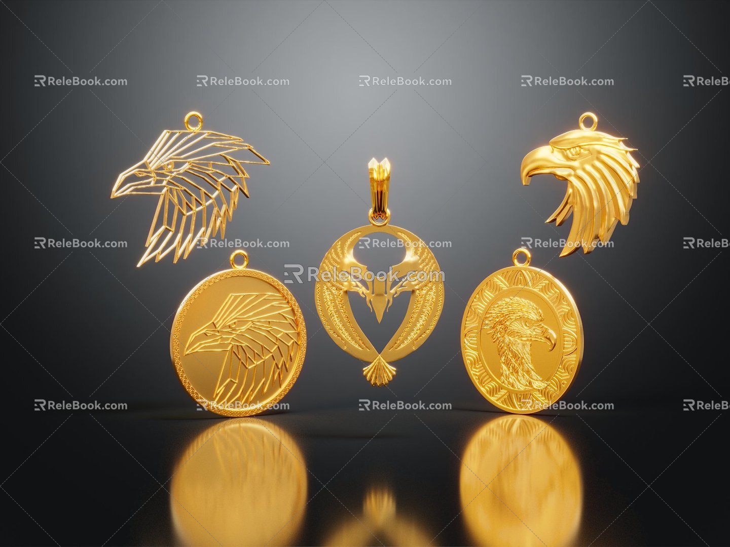 Modern Gold Coin Gold Eagle Gold Eagle Gold Coin 3d model