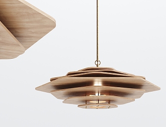 Nordic Chandelier Solid Wood Chandelier 3d model