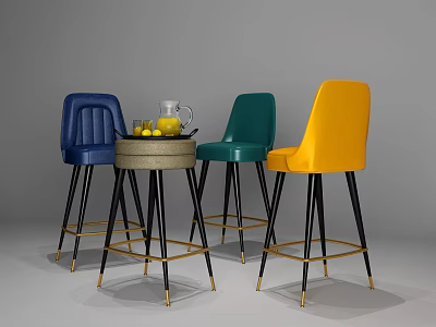 Modern Bar Chair Bar Chair Combination 3d model