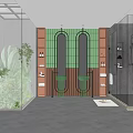Modern Tropical Bathroom Interior With Double Sinks Mirrors Green Plants And Storage Shelves