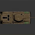 Detailed Brown Green Military Vehicle Model With Antenna Turret And Cannon