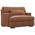 Brown Fabric Single Sofa With Modern Design And Comfortable Accent Pillow 3d model