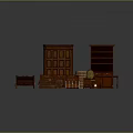 Vintage Wooden Furniture Collection With Bed Wardrobe Bookshelf Desk Chest Chair And Cabinet