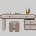 Modern Children's Desk With Storage Drawers And Matching Stool For Kids Room