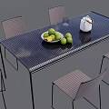 Stylish Outdoor Table With Chairs Limes Lemon Slices White Teapot And Glass