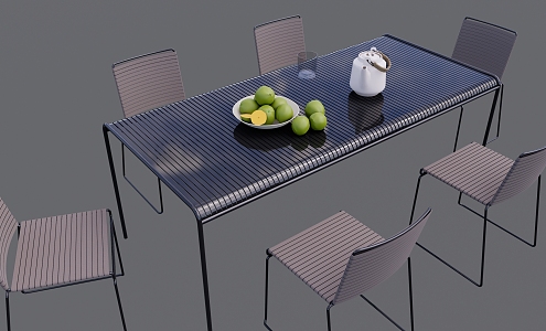 Modern Outdoor Leisure Tables and Chairs Outdoor Dining Tables and Chairs Ironwork Leisure Tables and Chairs 3d model