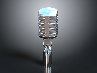 Vintage Metal Microphone With Retro Design For Household Daily Use And Decor 3d model