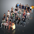 Large Group of Diverse People Standing and Sitting Together in Social Gathering