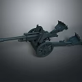 Old Fashioned Cannon 3D Model with Wooden Wheels Long Barrel Historical War Weapon