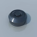 Black Round Textured Industrial Knob With Central Protrusion And Smooth Surface 3d model