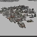 Aerial Urban Planning View With Detailed City Building Models And Layout Design