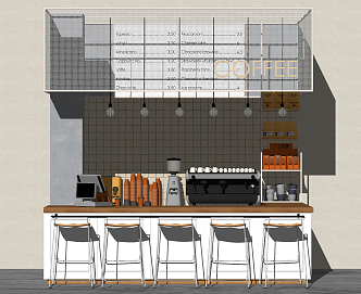 Modern Cashier Cafe Bar Cashier 3d model