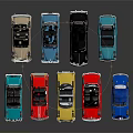 Vintage Toy Cars In Various Colors With Classic Designs Arranged On Black Background