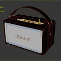Marshall Stylish Portable Speaker With Black White Design And Handle Knobs