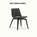 Black Leather Dining Chair With Modern Minimalist Design Ergonomic Backrest And Sleek Wooden Legs