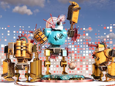 Industrial LOFT Robot Robot Cyber Mechanical Armor Heavy Duty Mecha Hand Toy 3d model