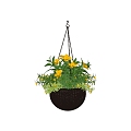 Modern hanging basket potted plant pendant wall decoration 3d model