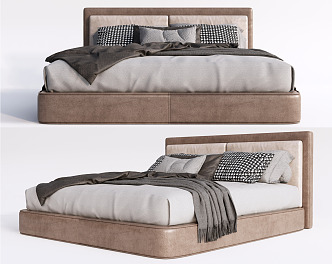 Modern Double Bed 3d model