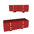 Creative Red Sideboard Artistic Sideboard Cabinet Entrance Cabinet Decorative Cabinet Sideboard Cabinet Drawer Cabinet Light Luxury Sideboard 3d model