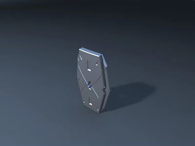 3D Rendered Silver Shield With Geometric Shapes And Holes On Dark Background 3d model