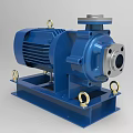 Two Blue Industrial Pumps Featuring Motors And Bases For Industrial Equipment