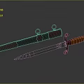 Adventurer Character Wielding Orange Handle Dagger With Black Sheath And Metal Blade