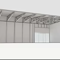 Steel Frame Interior Structure With Open Space And Support Beams Design 3d model