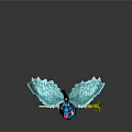 Witch Character With Pink Hair Blue Dress Hat Wings And Yellow Broom