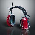 Stylish Red And White Headphones With Artistic Design And Comfortable Headband