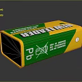 Yellow And Green New Leader Rechargeable Lead Battery With Warning Symbols