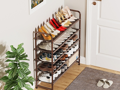 3D home shoes storage rack model model