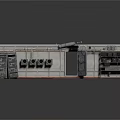 Industrial Style Metal Equipment Unit Featuring Multiple Drawers Cabinets Vents And Control Panel